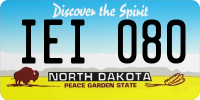 ND license plate IEI080