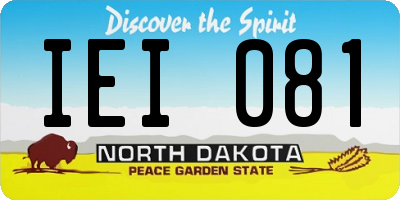 ND license plate IEI081