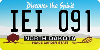 ND license plate IEI091