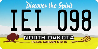 ND license plate IEI098