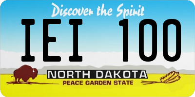 ND license plate IEI100