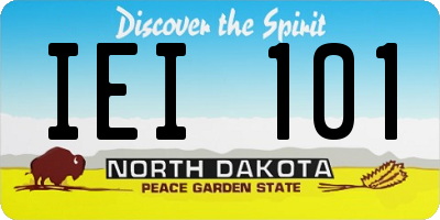 ND license plate IEI101