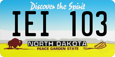 ND license plate IEI103