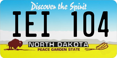 ND license plate IEI104