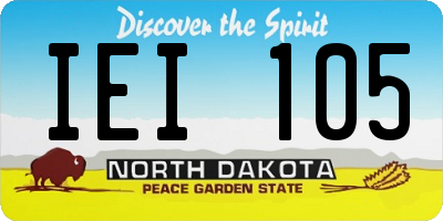 ND license plate IEI105