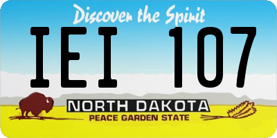 ND license plate IEI107