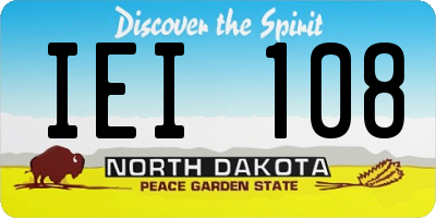 ND license plate IEI108