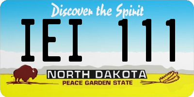 ND license plate IEI111