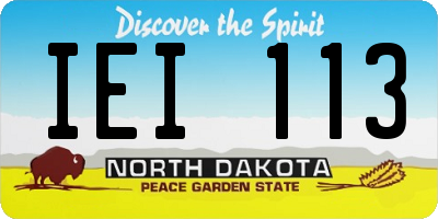 ND license plate IEI113