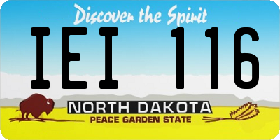 ND license plate IEI116