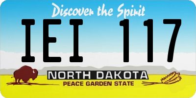 ND license plate IEI117