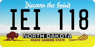 ND license plate IEI118