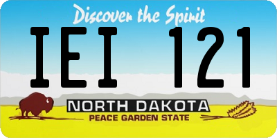 ND license plate IEI121