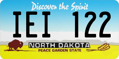 ND license plate IEI122
