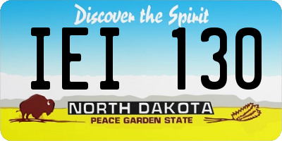 ND license plate IEI130