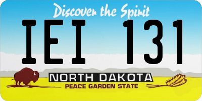 ND license plate IEI131