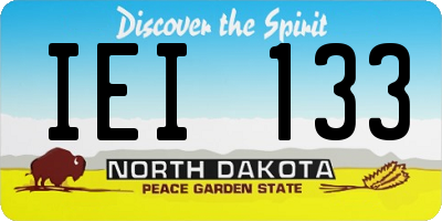 ND license plate IEI133