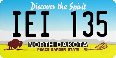 ND license plate IEI135
