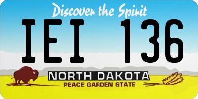 ND license plate IEI136