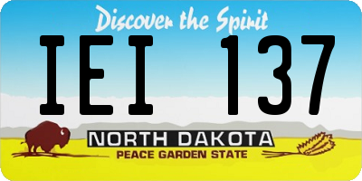 ND license plate IEI137