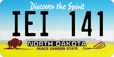 ND license plate IEI141