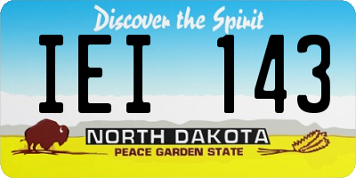 ND license plate IEI143