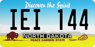ND license plate IEI144