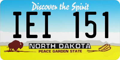 ND license plate IEI151