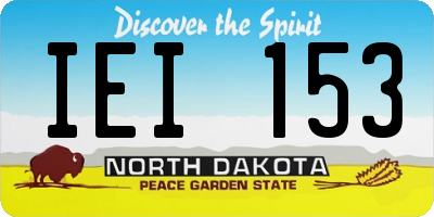 ND license plate IEI153