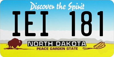 ND license plate IEI181