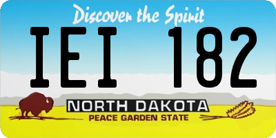 ND license plate IEI182