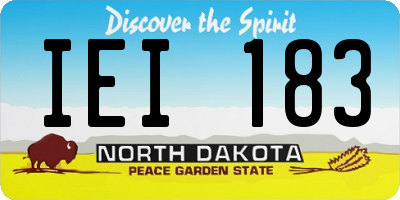 ND license plate IEI183