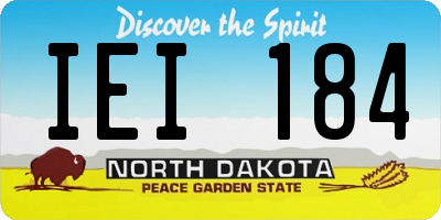 ND license plate IEI184