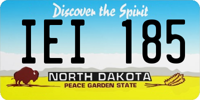 ND license plate IEI185