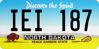 ND license plate IEI187