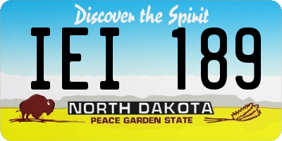 ND license plate IEI189