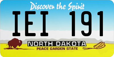 ND license plate IEI191