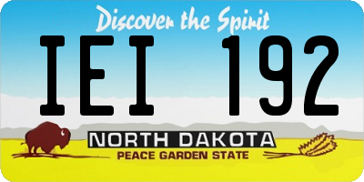 ND license plate IEI192