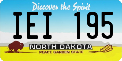 ND license plate IEI195