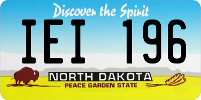 ND license plate IEI196
