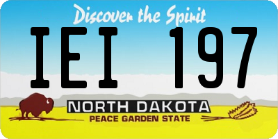 ND license plate IEI197