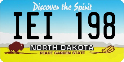 ND license plate IEI198