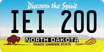 ND license plate IEI200