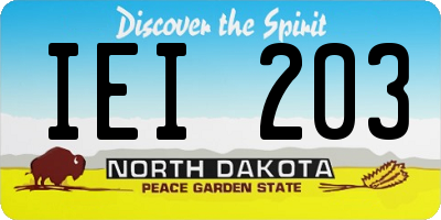 ND license plate IEI203