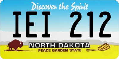 ND license plate IEI212