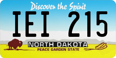 ND license plate IEI215