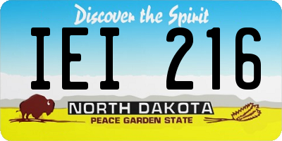 ND license plate IEI216