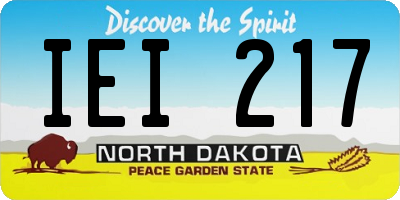 ND license plate IEI217