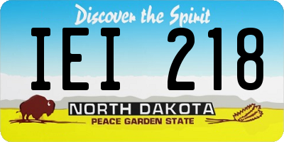 ND license plate IEI218