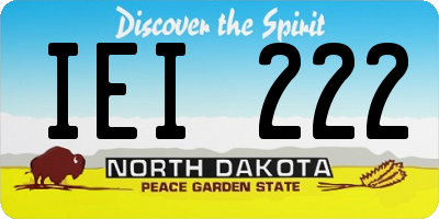 ND license plate IEI222